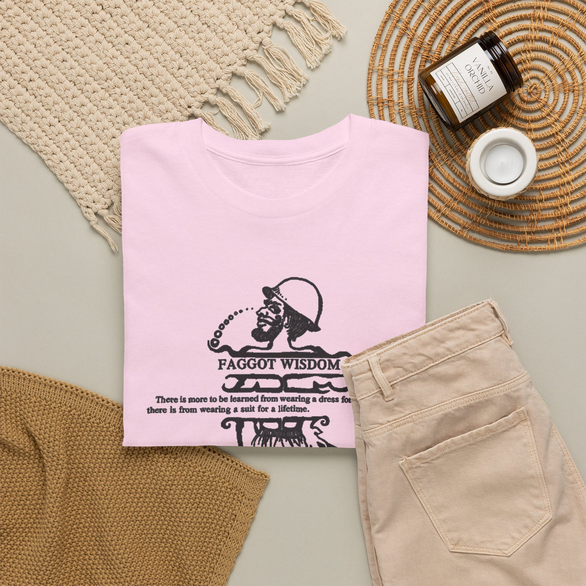 Fabulous Classic Revolutionary "Faggot Wisdom" Pro Drag Queen Unisex Heavy Cotton Tee