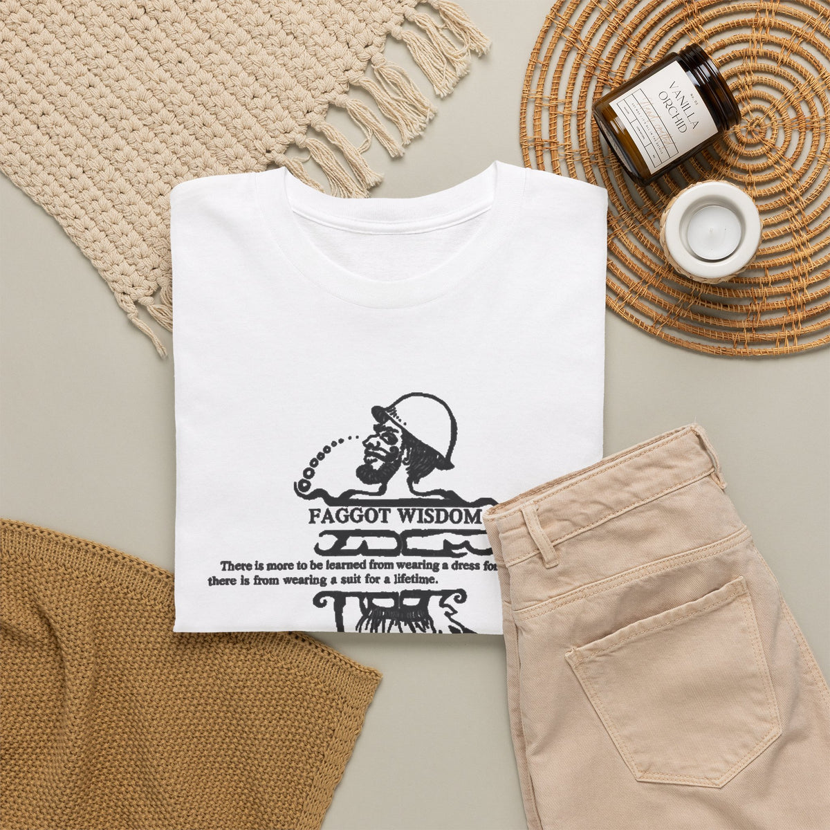 Fabulous Classic Revolutionary "Faggot Wisdom" Pro Drag Queen Unisex Heavy Cotton Tee