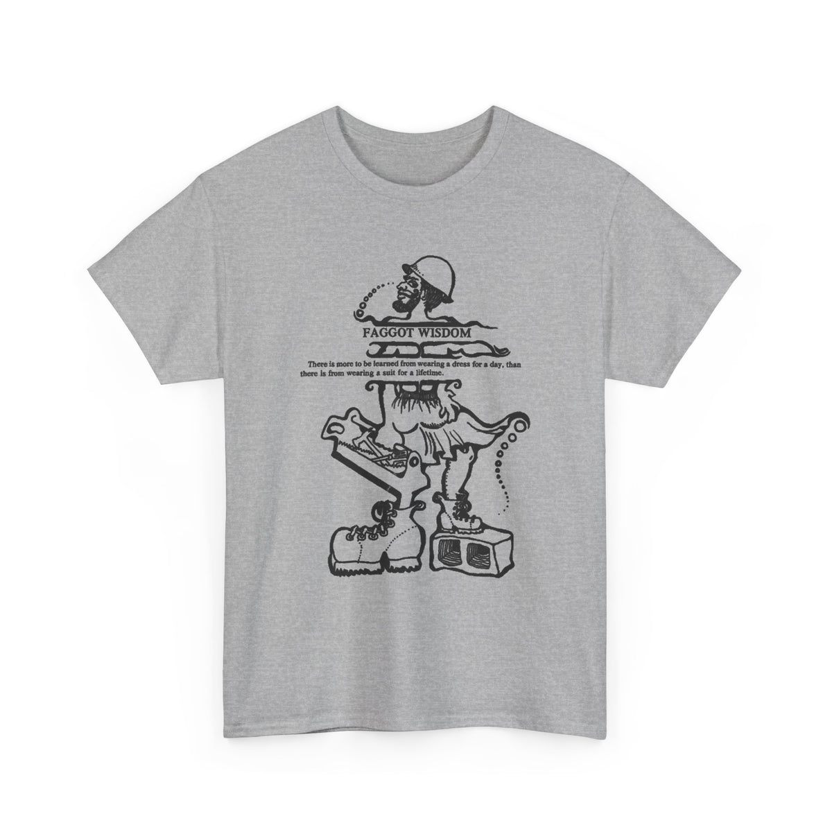 Fabulous Classic Revolutionary "Faggot Wisdom" Pro Drag Queen Unisex Heavy Cotton Tee
