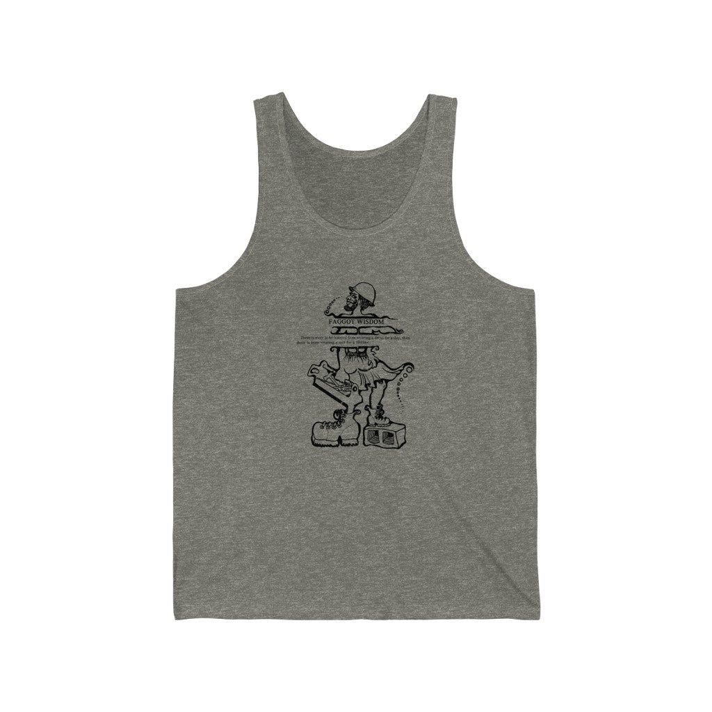 Classic Revolutionary "Faggot Wisdom" Pro Drag Queen Fabulous Unisex Jersey Tank